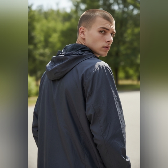 EUC NIKE/ The College of Idaho Sz. XL Black Mesh Lined Windbreaker - Picture 2 of 11